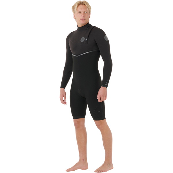2026 Rip Curl Männer E-Bomb 2mm Zip-frei Langärmel Frühlings-Anzug 123MSP - Black